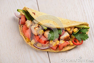 Vegan taco with tofu Stock Photo