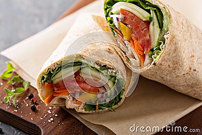 Vegan vegetable wrap Stock Photo