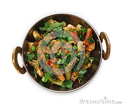 Vegan and vegetarian indian cuisine dish, spicy pea salad Stock Photo