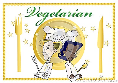 Vegan / vegetarian series Vector Illustration