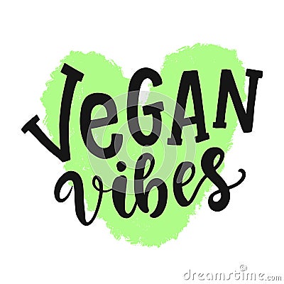 Vegan vibes sign. Vector round eco, organic logo Vector Illustration