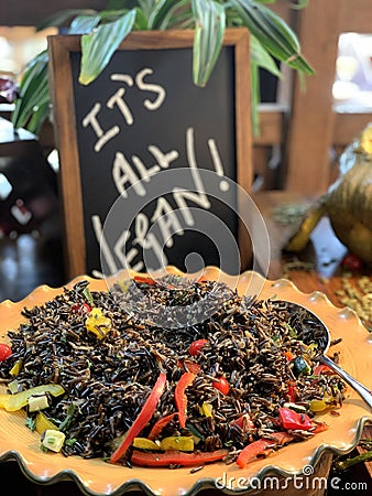 Vegan Meal or Veganism or environmental veganism Stock Photo