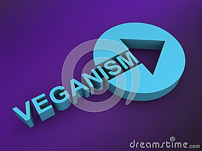 veganism word on purple Stock Photo