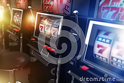 Vegas Casino Slot Machines Stock Photo