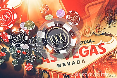 Vegas Gambling Concept Stock Photo