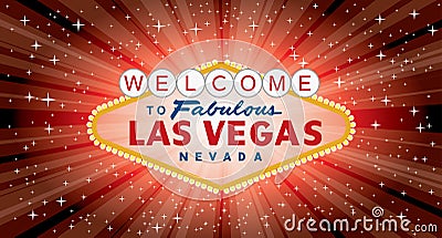 Vegas red burst wide Vector Illustration