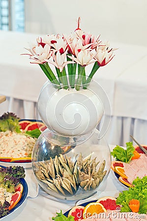 Vegatable table decoration Stock Photo