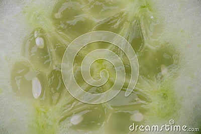 Vegetable background texture. Macro of a fresh sliced cucumber. Close-up. Helath concept Stock Photo