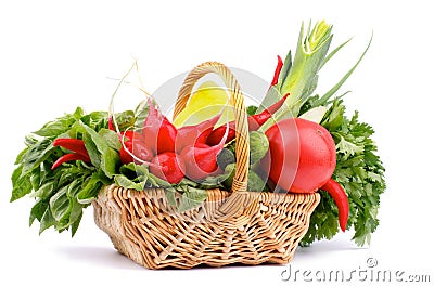 Vegetable Basket Stock Photo