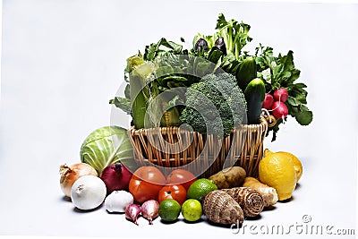 Vegetable baskets Stock Photo