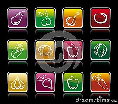 Vegetable buttons Vector Illustration