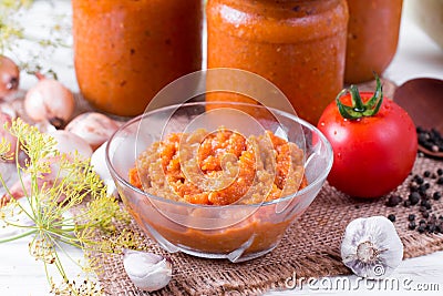 Vegetable caviar, zucchini spread Stock Photo