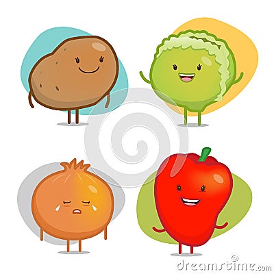 Vegetable Characters Vector Illustration