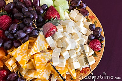 Vegetable and Cheese Plate Stock Photo