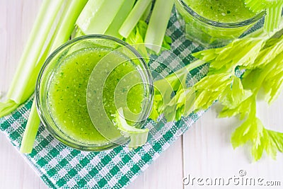 Vegetable cocktail made from celery leaves, healthy lifestyle on Stock Photo
