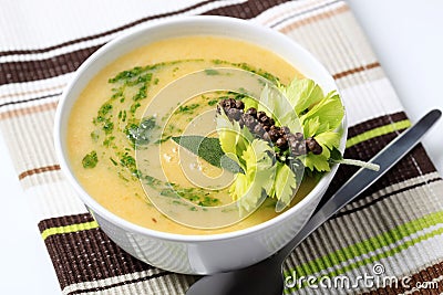 Vegetable cream soup Stock Photo