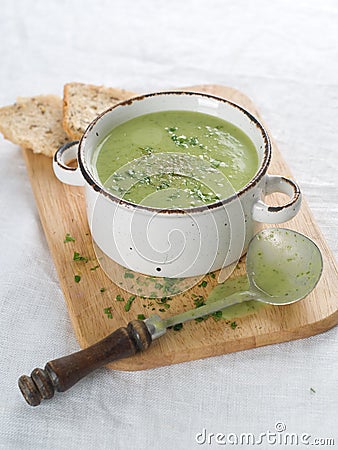 Vegetable cream soup Stock Photo