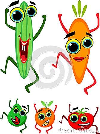 Vegetable dancers Vector Illustration