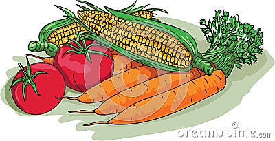 Vegetable Garden Crop Harvest Drawing Stock Vector - Image: 67438111