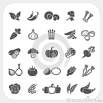 Vegetable icons set Vector Illustration