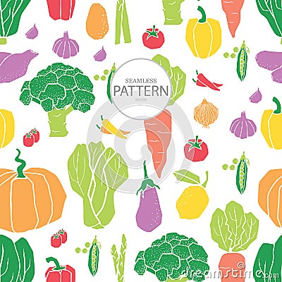 vegetable illustration simply shape seamless pattern Vector Illustration