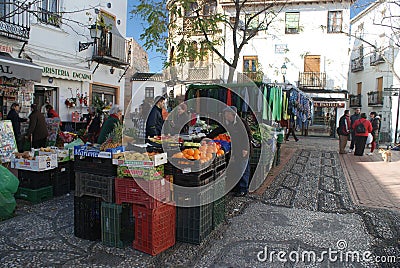 Vegetable market in Granada, Andalusia Editorial Stock Photo