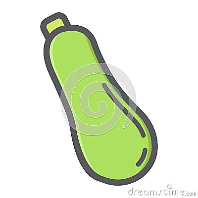 Vegetable marrow colorful line icon, zucchini Vector Illustration