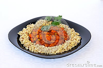 Vegetable Moroccan stew with Quinoa. Stock Photo