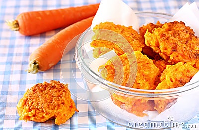 Vegetable pancakes made from carrots Stock Photo