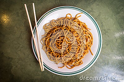 Vegetable Plain Lo Mein Stock Photo