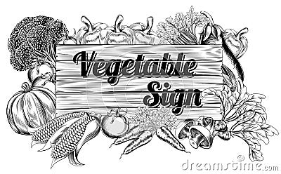 Vegetable produce sign Vector Illustration