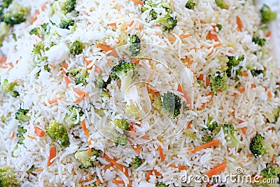 Vegetable Pulav Closeup view / Vegetable fried rice Stock Photo