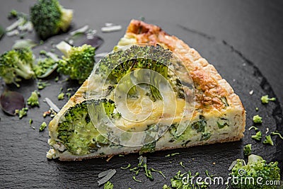 Vegetable quiche with broccoli and cheese Stock Photo