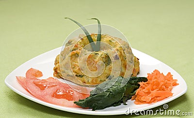 Vegetable quiche clipping path Stock Photo