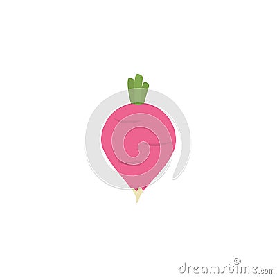 Vegetable radish flat style icon Vector Illustration