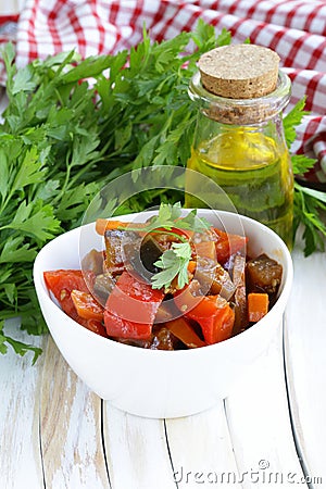 Vegetable ragout (ratatouille) paprika, eggplant Stock Photo