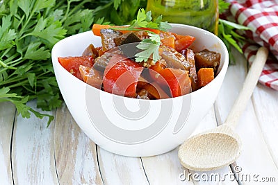 Vegetable ragout (ratatouille) paprika, eggplant Stock Photo