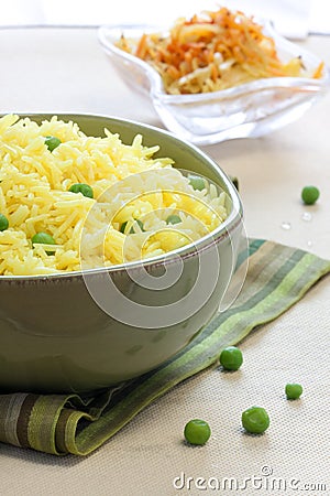 Vegetable rice - Indian style, Basmati Stock Photo