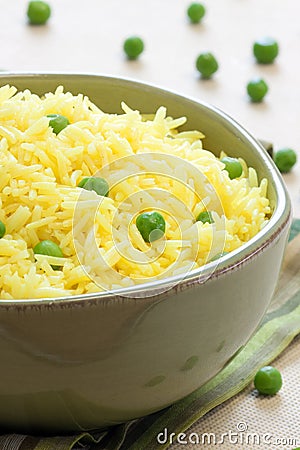 Vegetable rice - Indian style, Basmati Stock Photo