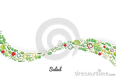 Vegetable salad Vector Illustration