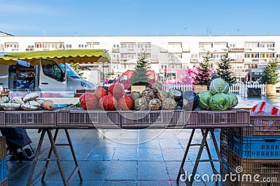 Vegetable sale on market in France Editorial Stock Photo