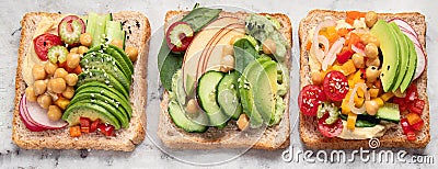 Vegetable sandwiches. Plant-based diet. Stock Photo