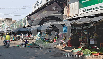 Vegetable seller in Can Tho, Vietnam Editorial Stock Photo