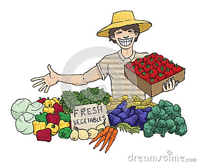 Vegetable seller Stock Photo