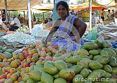 Vegetable seller India Editorial Stock Photo