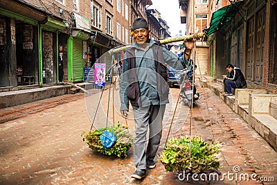 Vegetable seller Nepal Editorial Stock Photo