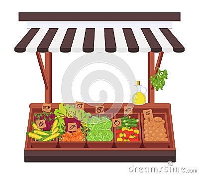 Vegetable shop. Concept of the Vector Illustration