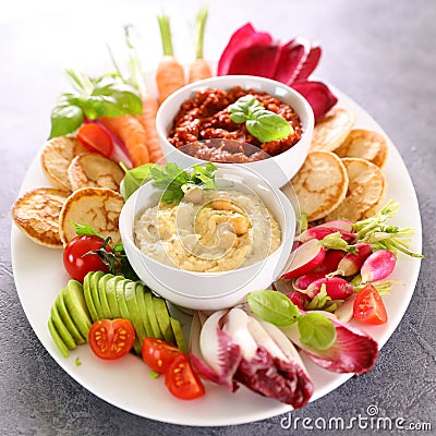 Vegetable snacks plate Stock Photo