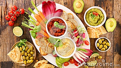 Vegetable snacks plate Stock Photo