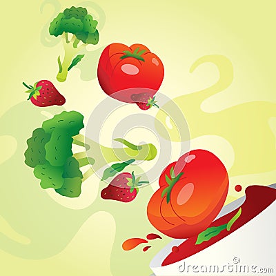 Vegetable soup Vector Illustration